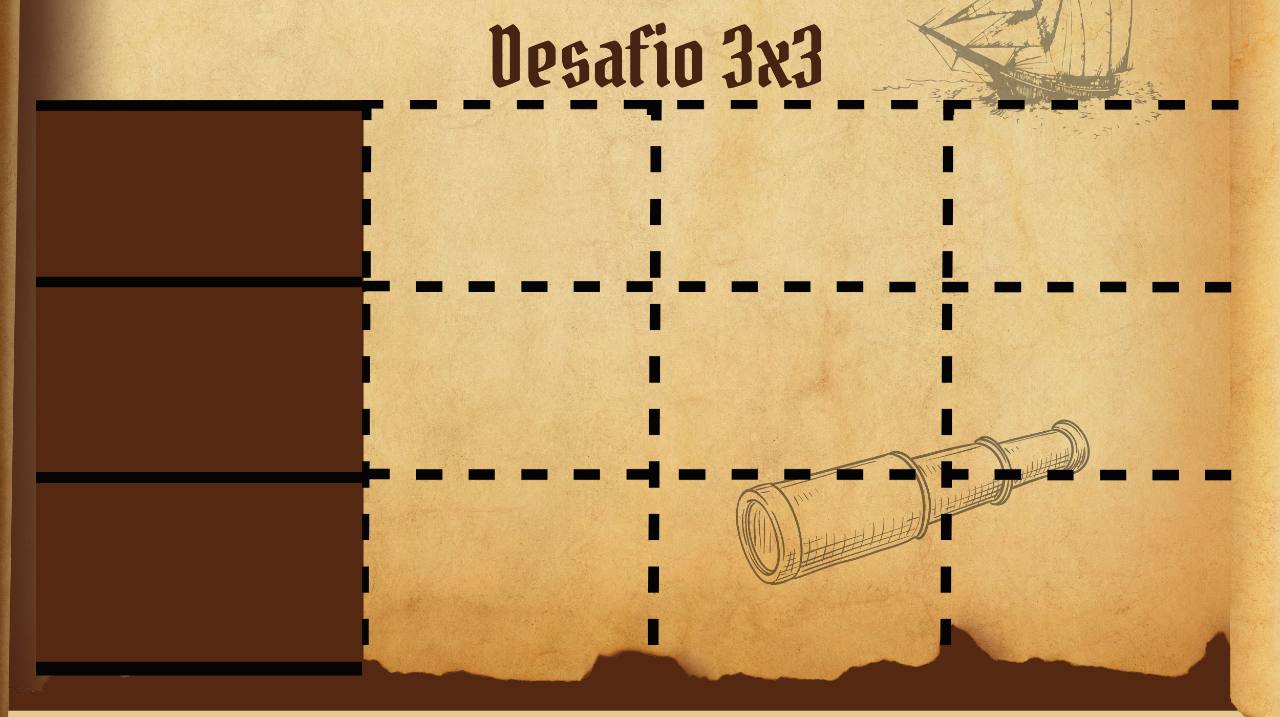 Tablero del Desafío 3x3, con tres filas para elegir juegos y tres casillas de seguimiento por cada juego.