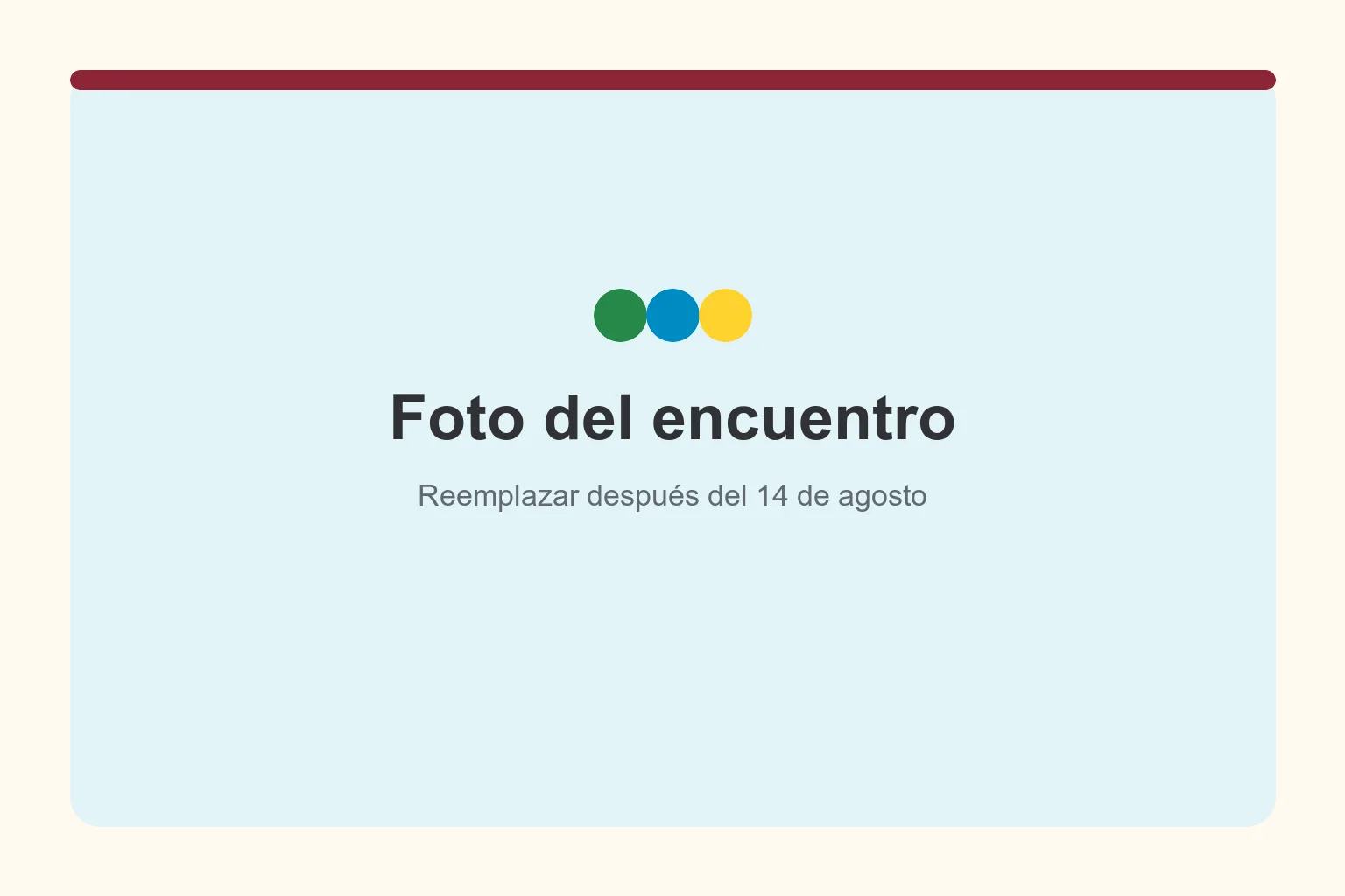 Espacio reservado para una fotografía del encuentro del 14 de agosto